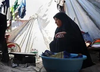 Every time Fullah Ziyad Khalil Arafat hears she has to move again, she feels despair in her bones. The mother of five also takes care of her husband’s aging parents. “If we want to move from one place to another, we need money for transport,” she says. “The cost of a tent is (about 500 ILS – more than USD 100) every month. From where would we get that?” Photo: UN Women
