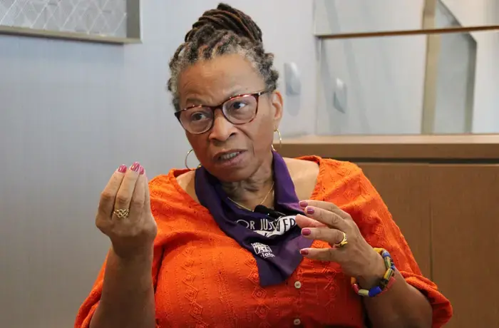Lucia Xavier, antiracist feminist activist, cofounder and general coordinator of the Brazilian NGO Criola pictured in an interview with UN Women in February 2025. Photo: UN Women/Pedro Nogueira
