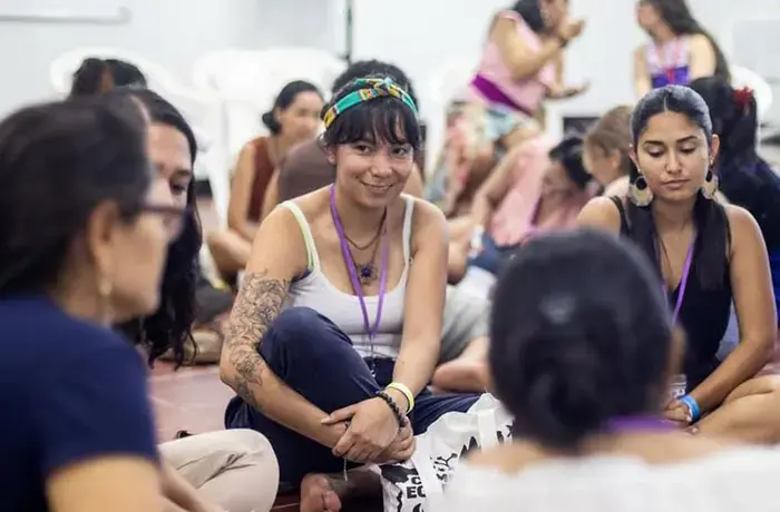 Grecia Tardío en el Primer Campamento Ecofeminista, Colombia