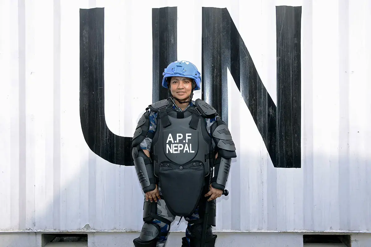 Inspector Samjhana Deuja has served in the Nepal APF for nine years. Photo: Nepal APF