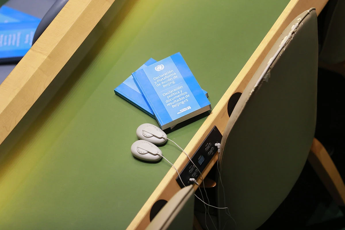 A photo of headsets, commonly used in the UN for translations
