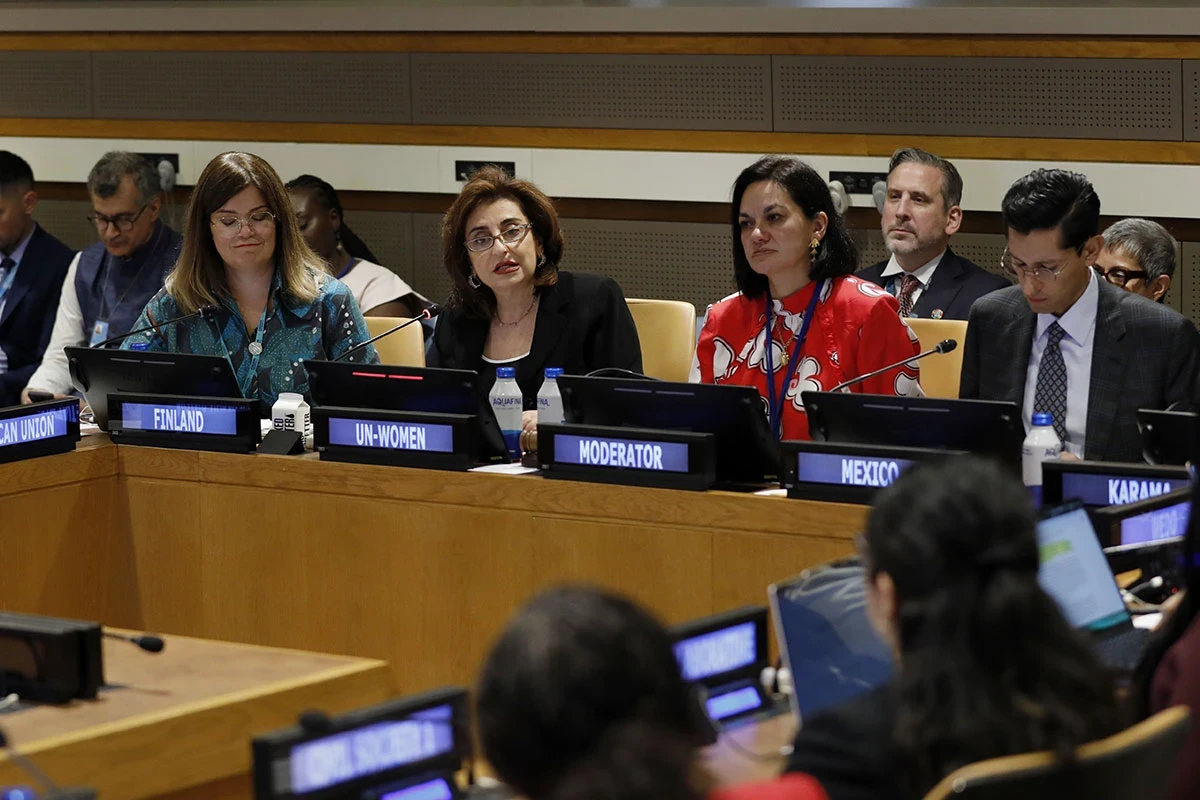 UN Women Executive Director Sima Bahous speaks at the High-Level Dialogue on Reinvigorating Feminist Multilateralism held at the UN Headquarters during the High-Level week of the 81st session of the UN General Assembly on 25 September 2026.  Photo: UN Women/Ryan Brown