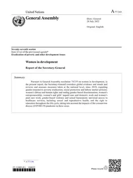 Women in development: Report of the Secretary-General (2022)