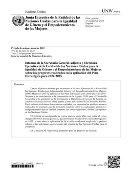 Informe de la Secretaria General Adjunta y Directora Ejecutiva de la Entidad de las Naciones Unidas para la Igualdad de Género y el Empoderamiento de las Mujeres sobre los progresos realizados en la aplicación del Plan Estratégico para 2022–2025