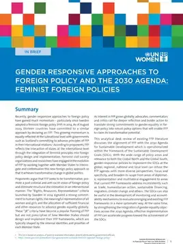 Gender-responsive approaches to foreign policy and the 2030 Agenda: Feminist foreign policies
