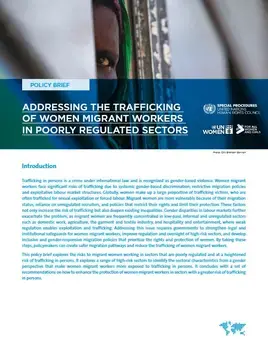 Policy brief on trafficking of women migrant workers