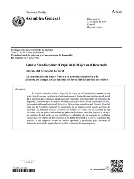 Estudio mundial sobre el papel de la mujer en el desarrollo: Informe del Secretario General (2019): La importancia de hacer frente a la pobreza económica y la pobreza de tiempo de las mujeres en favor del desarrollo sostenible