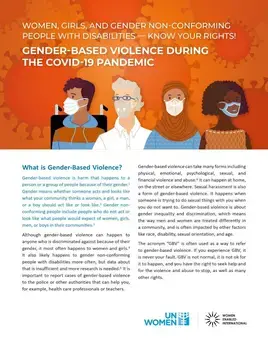 Women, girls, and gender non-conforming people with disabilities: Know your rights! Gender-based violence during the COVID-19 pandemic
