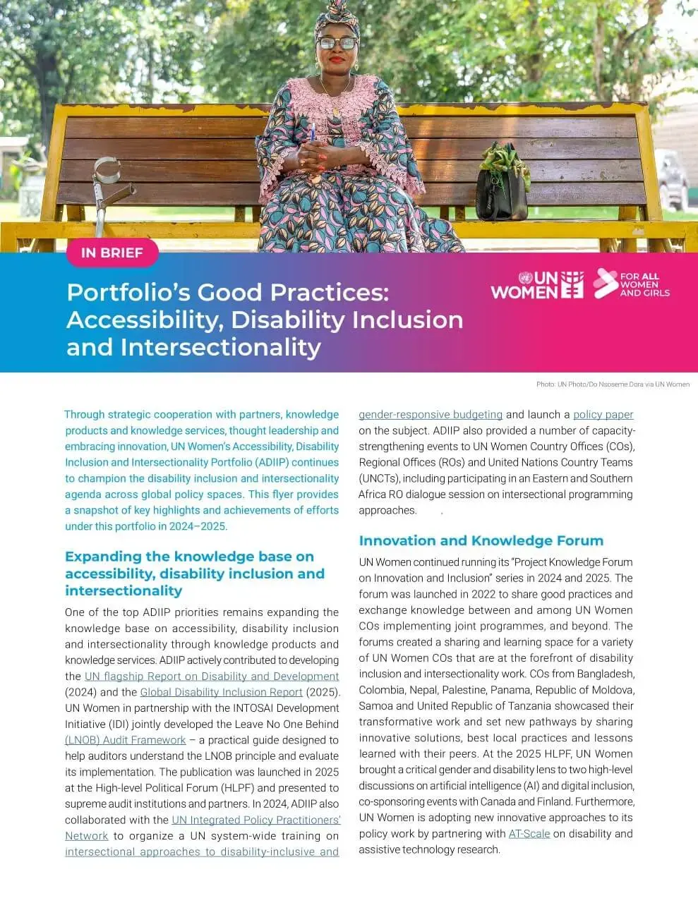 Portfolio’s good practices: Accessibility, Disability, Inclusion and Intersectionality